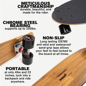 img 2 attached to 🛹 22 inch 7 Ply Mini Cruiser Skateboard - Canadian Maple &amp; Bamboo Deck - Perfect for Kids, Teens, and Adults, and Essential for All Ages