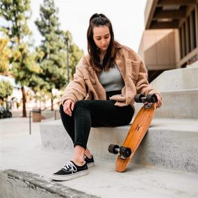 img 3 attached to 🛹 22 inch 7 Ply Mini Cruiser Skateboard - Canadian Maple &amp; Bamboo Deck - Perfect for Kids, Teens, and Adults, and Essential for All Ages