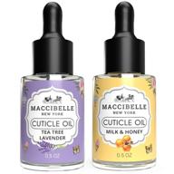 🌿 maccibelle cuticle oil 0.5 oz set to nourish and repair dry cracked cuticles with tea tree lavender and milk & honey logo