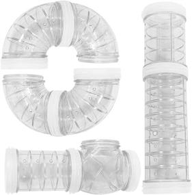 img 2 attached to 🐹 Transparent Curved Pipe 8-Pack Hamster Tube Set - Pet Cage Tunnel Toy for Hamster, Rat, Mouse, and Small Animals - DIY Creative Connection Tunnel with External Sports Tube