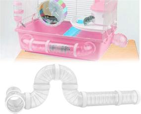 img 3 attached to 🐹 Transparent Curved Pipe 8-Pack Hamster Tube Set - Pet Cage Tunnel Toy for Hamster, Rat, Mouse, and Small Animals - DIY Creative Connection Tunnel with External Sports Tube