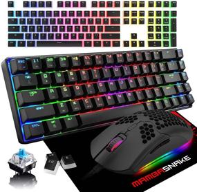 img 4 attached to 🎮 Ultimate Gaming Bundle: 60% Mechanical Keyboard with Chroma RGB, Anti-Ghosting, and PBT Pudding Keycaps, Lightweight 6400DPI Mouse for PC Gamers (Black)