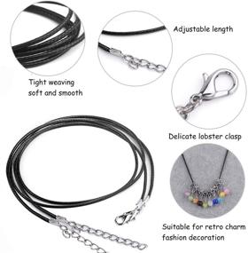 img 3 attached to 📿 TUPARKA 120 Pcs Black Waxed Necklace Cord with Clasp for Jewelry Making: Ideal for Necklaces, Bracelets