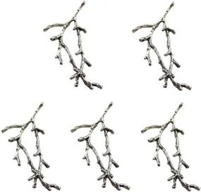 img 2 attached to 🌳 Vintage Silver Tree Branch Charms Pendant: 20PCS Multi-Hole Jewelry Making Accessory Crafts