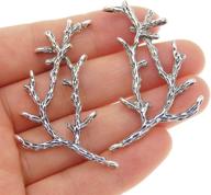 🌳 vintage silver tree branch charms pendant: 20pcs multi-hole jewelry making accessory crafts logo