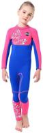 2.5mm neoprene full body kids wetsuit – one piece warm swimsuit, long sleeve uv protection swimming 👙 suit with back zip – ideal for girls, boys, children – perfect for surfing, scuba diving, snorkeling, and fishing logo