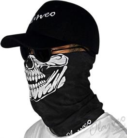 img 3 attached to 🏍️ Ultimate Protection: Breathable Seamless Tube Skull Face Mask with Shade - Windproof, Dust-proof, Perfect for Motorcycling, Hunting, Fishing, and More!