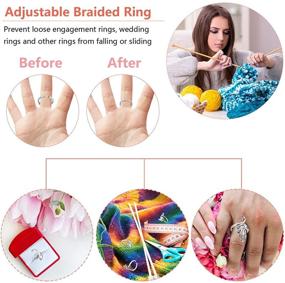 img 2 attached to 🧶 6 Piece Adjustable Knitting Crochet Loop Rings: Braided Knitting Accessories for Efficient Yarn Guiding & Finger Support - Perfect Thanksgiving Presents for Mothers & Grandmothers! (3 Styles: Silver)