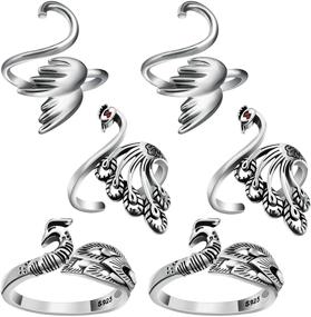 img 4 attached to 🧶 6 Piece Adjustable Knitting Crochet Loop Rings: Braided Knitting Accessories for Efficient Yarn Guiding & Finger Support - Perfect Thanksgiving Presents for Mothers & Grandmothers! (3 Styles: Silver)