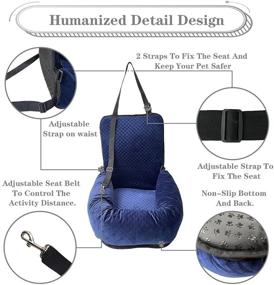 img 1 attached to 🐶 Washable Dog Car Seat Bed: Vinyl Etchings Pet Booster Seat for Safe & Comfortable Travel with Dogs under 40 Pounds