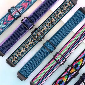 img 1 attached to Compatible Veezoom Bracelets for Fitbit Inspire 2/Inspire HR/Inspire - Adjustable Braided Elastic Bands with Stretchy Breathable Fabric Patterns - Soft Nylon Wristbands for Women and Men - Inspire Sport Strap Replacement