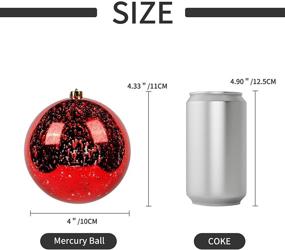 img 3 attached to 🎄 Add Festive Charm to Your Christmas Tree with Sunshine Christmas Ball Ornaments, 4-Inch Shatterproof Retro Mercury Balls in Red