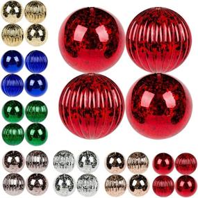 img 4 attached to 🎄 Add Festive Charm to Your Christmas Tree with Sunshine Christmas Ball Ornaments, 4-Inch Shatterproof Retro Mercury Balls in Red