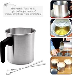 img 1 attached to 🕯️ WYKOO 2lb DIY Candle Making Kit with Dripless Pouring Spout - Aluminum Construction Candle Making Pitcher, Wax Melting Pot, Wax Cup