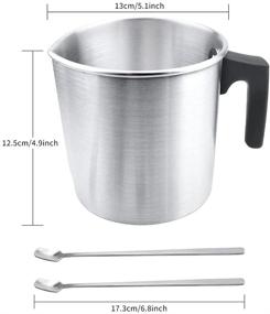 img 3 attached to 🕯️ WYKOO 2lb DIY Candle Making Kit with Dripless Pouring Spout - Aluminum Construction Candle Making Pitcher, Wax Melting Pot, Wax Cup