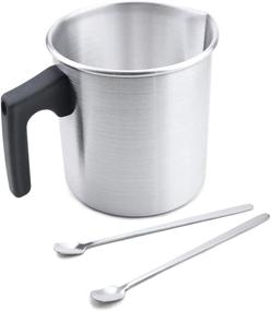img 4 attached to 🕯️ WYKOO 2lb DIY Candle Making Kit with Dripless Pouring Spout - Aluminum Construction Candle Making Pitcher, Wax Melting Pot, Wax Cup