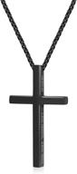 🔗 stainless steel cross pendant necklace - corinthians 13:7 bible verse strength jewelry for men and boys logo