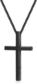 img 4 attached to 🔗 Stainless Steel Cross Pendant Necklace - Corinthians 13:7 Bible Verse Strength Jewelry for Men and Boys