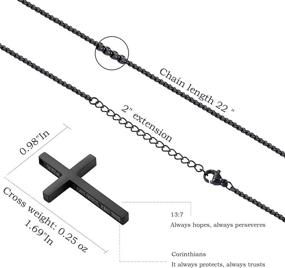 img 3 attached to 🔗 Stainless Steel Cross Pendant Necklace - Corinthians 13:7 Bible Verse Strength Jewelry for Men and Boys