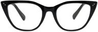 👓 in style eyes stylish large reading glasses: classic cateye design in black color, magnification 1.5x logo