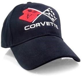 img 1 attached to 🧢 Classic Corvette C3 Cross Flags Black Baseball Cap – Timeless Style for Car Enthusiasts