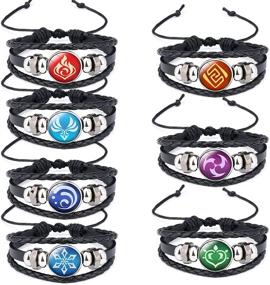 img 4 attached to Genshin Bracelet Luminous Element Bracelets Boys' Jewelry