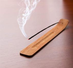 img 1 attached to 🔥 10-Inch Long Wooden Incense Stick Holder - Ash Catcher with Simple and Elegant Design