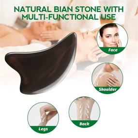 img 1 attached to Bian Stone Gua Sha Facial Tools: Deeply Nourish with Guasha Board Massage