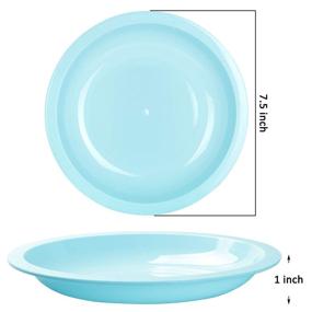 img 2 attached to 🍽️ Youngever 7.5 Inch Plastic Plates, Small Kid Size, Kids Plates, Toddler Plates, Snack Plates, Microwave & Dishwasher Safe, Set of 9 (Coastal Colors) - Enhanced SEO