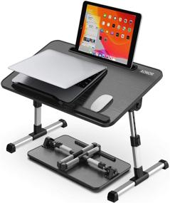 img 4 attached to 🛏️ Ultimate Laptop Bed Desk: Adjustable Height, Foldable Legs, Portable Stand | Writing, Drawing, Notebook, iPad | Wooden Table for Couch/Sofa - AONOR