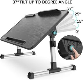 img 3 attached to 🛏️ Ultimate Laptop Bed Desk: Adjustable Height, Foldable Legs, Portable Stand | Writing, Drawing, Notebook, iPad | Wooden Table for Couch/Sofa - AONOR
