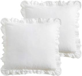 img 4 attached to MASANIJI Ruffled Pillow Covers Farmhouse