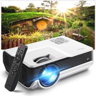 📽️ high-definition 1080p home mini projector, iolieo with 200'' display and 50000-hour led life, dual speakers, portable projector compatible with usb, hdmi, vga, tf, ps4, laptop, dvd logo