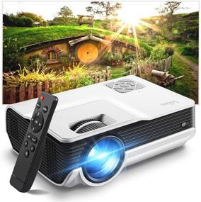 img 4 attached to 📽️ High-definition 1080P Home Mini Projector, Iolieo with 200'' Display and 50000-hour LED Life, Dual Speakers, Portable Projector Compatible with USB, HDMI, VGA, TF, PS4, Laptop, DVD