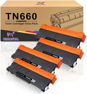 🖨️ premium halofox tn660 tn630 toner cartridge - high-quality 4-pack for brother printers logo