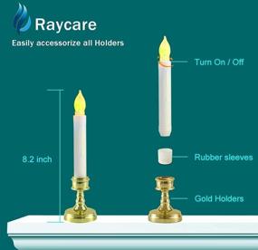 img 1 attached to 🕯️ Raycare LED Window Candles with Remote - Battery Operated Flameless Taper Candles for Home Fireplace Decorations, Christmas or Halloween - Flickering Warm White Light