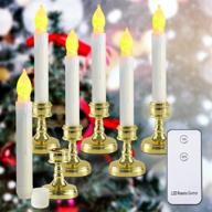🕯️ raycare led window candles with remote - battery operated flameless taper candles for home fireplace decorations, christmas or halloween - flickering warm white light logo