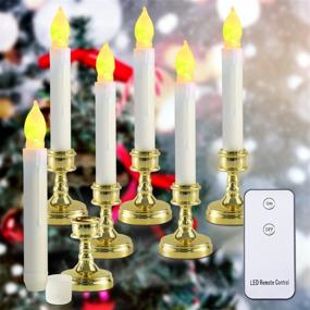 img 4 attached to 🕯️ Raycare LED Window Candles with Remote - Battery Operated Flameless Taper Candles for Home Fireplace Decorations, Christmas or Halloween - Flickering Warm White Light