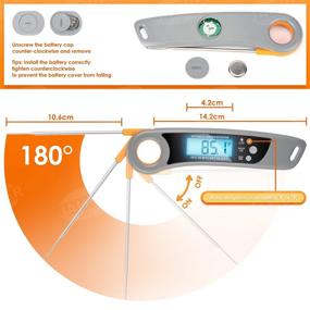 img 2 attached to 🌡️ JamBer Waterproof Food Thermometer - Digital Instant Read Thermometer for Cooking, Grilling BBQ, Baking, and Heating - Candy, Milk, Meat Thermometers Included