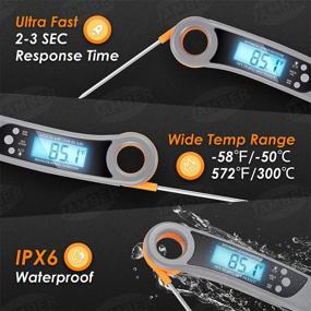 img 3 attached to 🌡️ JamBer Waterproof Food Thermometer - Digital Instant Read Thermometer for Cooking, Grilling BBQ, Baking, and Heating - Candy, Milk, Meat Thermometers Included