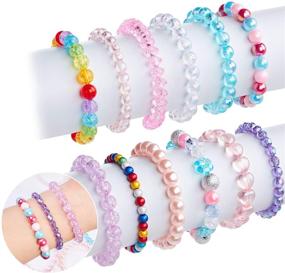 img 4 attached to 🌈 Lorfancy Bracelets Rainbow: Stylish Stretchy Friendship Accessories