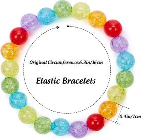 img 1 attached to 🌈 Lorfancy Bracelets Rainbow: Stylish Stretchy Friendship Accessories