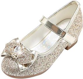 img 4 attached to Stylish STELLE Glitter Princess Wedding Toddler Girls' Shoes and Flats - Perfect for Special Occasions!