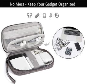 img 2 attached to Compact Cable Organizer Bag: 2PCS Travel Cord Storage Pouch for Small Electronics, Chargers, Phones, USBs, and SD Cards - Includes 5pcs Cable Ties (Grey+Grey)