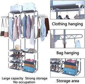 img 1 attached to MOYIPIN Double Coat Rack Stand