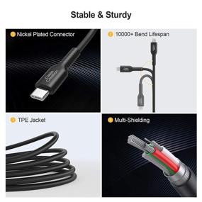 img 1 attached to Быстрая зарядка и синхронизация данных с USB C на световой кабель 6FT - зарядное устройство с сертификатом MFi для iPhone 12, 11, X, XS, 8, AirPods Pro | CableCreation