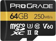 📷 prograde digital v60 microsd карта памяти для dslr и экшн-камер - высокоскоростной передачи файлов и большой объем памяти - емкость 64 гб - скорость чтения до 250 мб/с и записи до 130 мб/с логотип