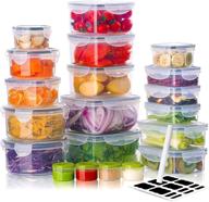 🍱 20 pack plastic airtight food storage containers with lids by casa lingo - ideal for slime, meal prep, lunch, and kitchen fridge or picnic логотип