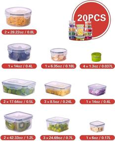 img 3 attached to 🍱 20 Pack Plastic Airtight Food Storage Containers with Lids by CASA LINGO - Ideal for Slime, Meal Prep, Lunch, and Kitchen Fridge or Picnic