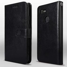 img 3 attached to Shields Up Google Pixel 3 Wallet Case - Detachable Magnetic Vegan Leather Case with Card/Cash Slots, Wrist Strap - Slim and Lightweight Black Cover